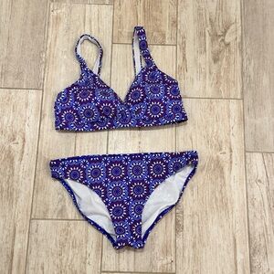 Boden Blue and White Bikini Swimwear